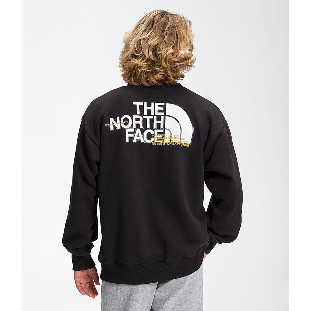 The North Face Coordinates Crew Ανδρικα Φούτερ - Μαυρα (ZFIK47083)